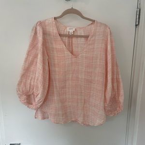 R.G.Kane Pink linen Blouse Balloon Sleeve